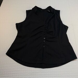 New York & Company Black Button-Down Blouse